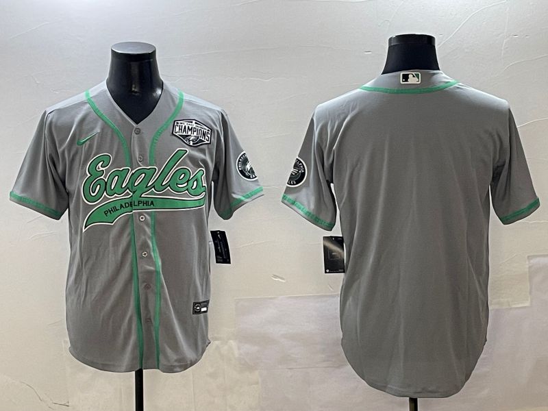 Men Philadelphia Eagles Blank Grey Jointly Name 2025 Nike Limited NFL Jersey style 5->philadelphia eagles->NFL Jersey